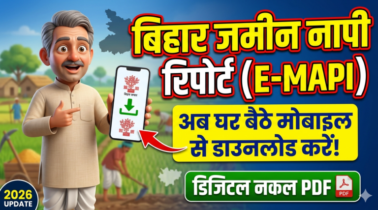 बिहार में अपनी जमीन की ई-मापी (E-Mapi) रिपोर्ट की नकल ऑनलाइन डाउनलोड करना अब हुआ आसान।