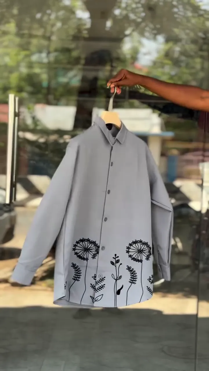 Premium Slim Fit Floral Artistry Party Shirt - Image 11